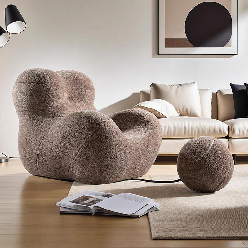 Designer cashmere mother's arms lazy sofa styling sponge balcony living room compression single leisure chair