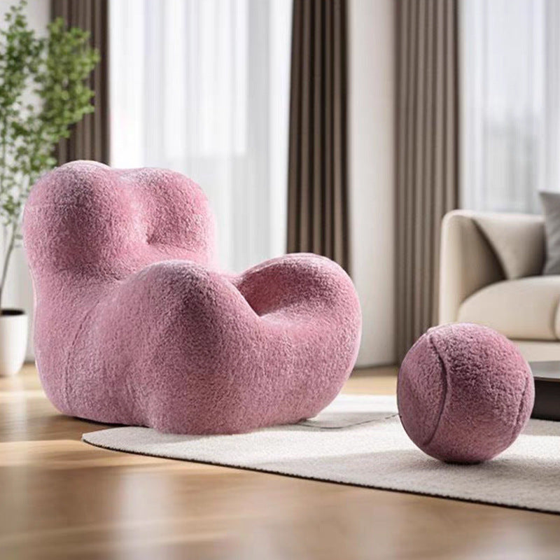 Designer cashmere mother's arms lazy sofa styling sponge balcony living room compression single leisure chair
