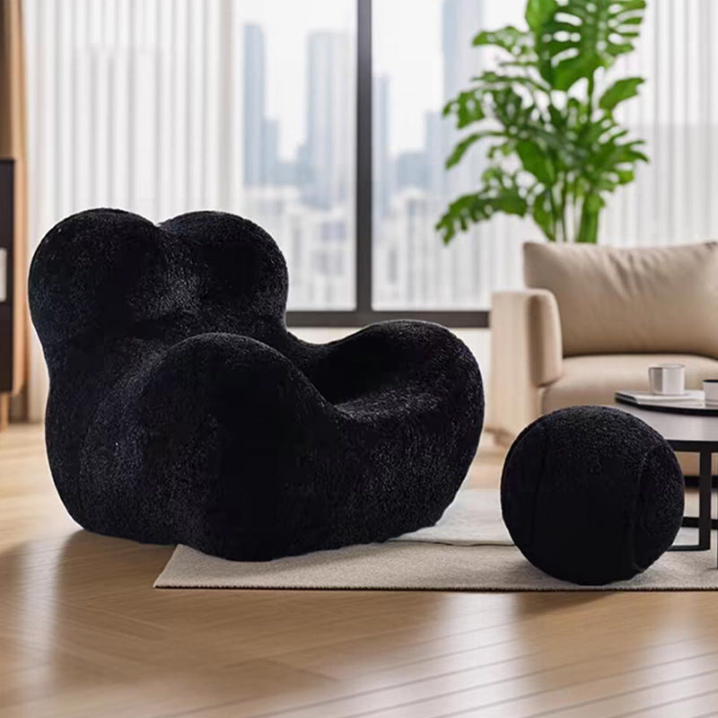 Designer cashmere mother's arms lazy sofa styling sponge balcony living room compression single leisure chair